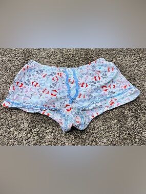 Victoria's Secret Light Blue Bikini Print Sleep Shorts